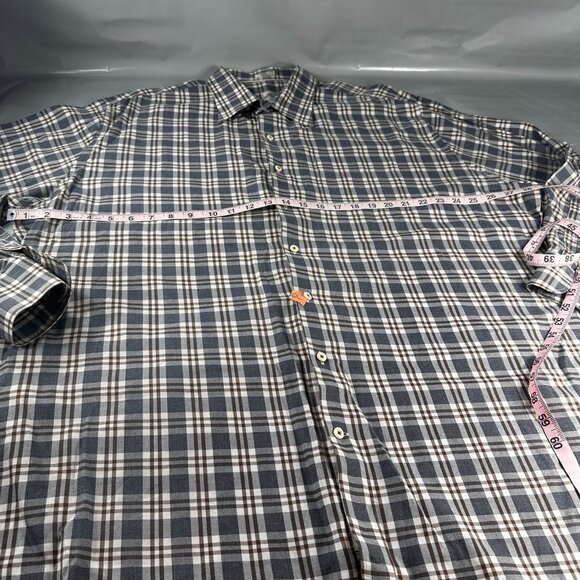 Peter Millar Shirt Mens Button Up Cotton Windowpane Plaid Long Sleeve Sport Top - Picture 8 of 16